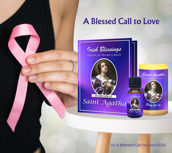St Agatha (Patron for Breast Cancer) Oil and Candle Set - Image 6