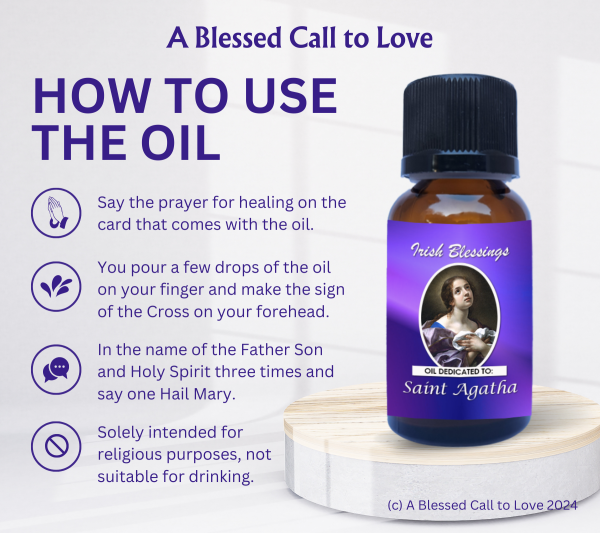St Agatha (Patron for Breast Cancer) Oil and Candle Set - Image 9