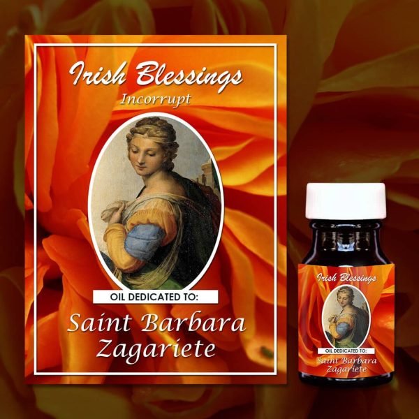 Oil Dedicated to St Barbara Zagariete (incorrupt)
