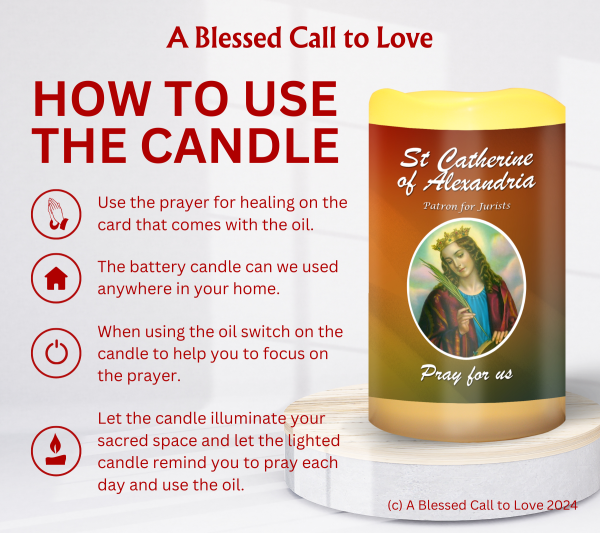 St Catherine of Alexandria (Patron for Jurists) Oil and Candle Set - Image 10