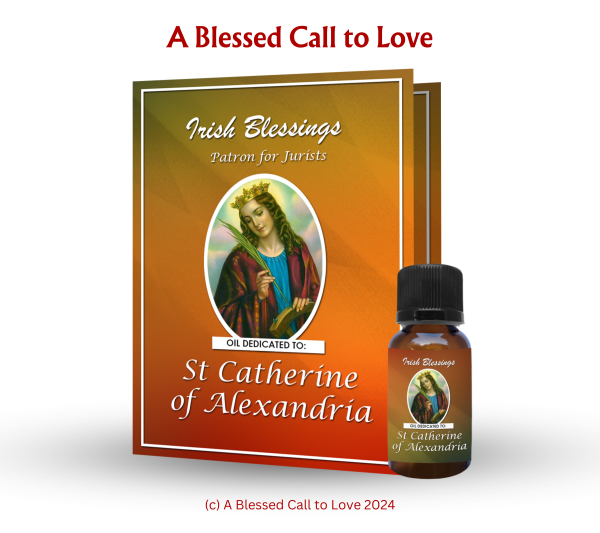 St Catherine of Alexandria (Patron for Jurists) Oil and Candle Set - Image 3
