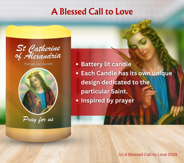 St Catherine of Alexandria (Patron for Jurists) Oil and Candle Set - Image 5