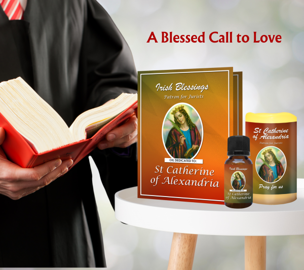 St Catherine of Alexandria (Patron for Jurists) Oil and Candle Set - Image 6