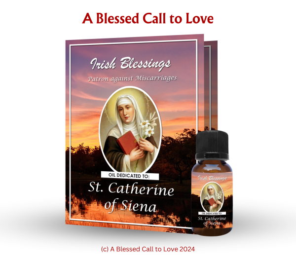 St Catherine of Siena (Patron against Miscarriages) Oil and Candle Set - Image 3