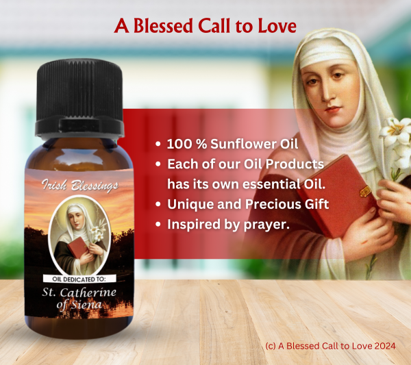 St Catherine of Siena (Patron against Miscarriages) Oil and Candle Set - Image 4