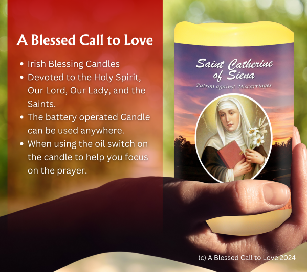 St Catherine of Siena (Patron against Miscarriages) Oil and Candle Set - Image 8