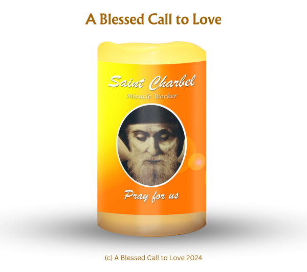 St Charbel (Miracle Worker) Oil and Candle Set - Image 2