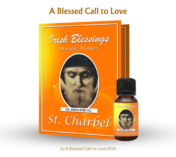 St Charbel (Miracle Worker) Oil and Candle Set - Image 3