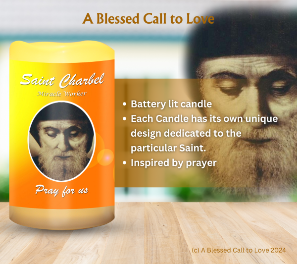 St Charbel (Miracle Worker) Oil and Candle Set - Image 5