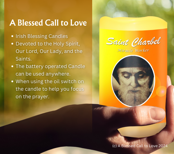 St Charbel (Miracle Worker) Oil and Candle Set - Image 8