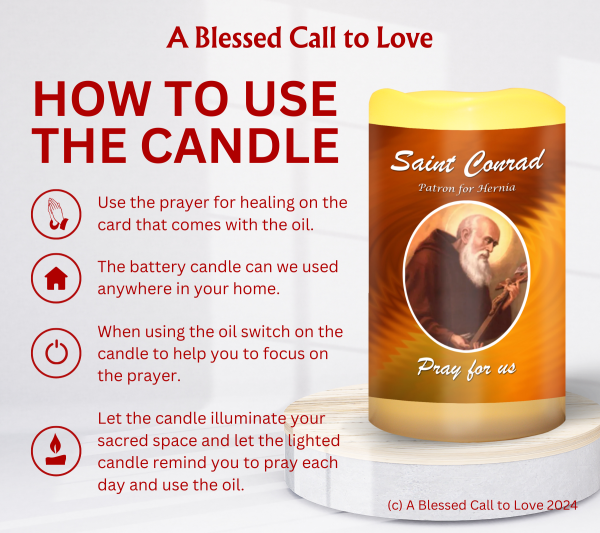 St Conrad (Patron for Hernia) Oil and Candle Set - Image 10