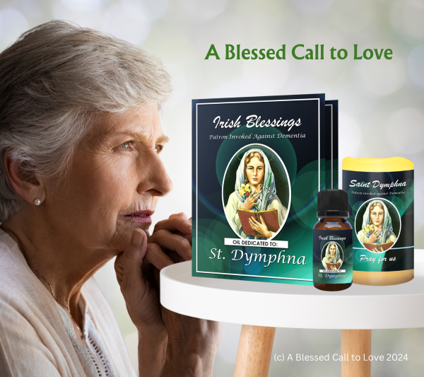 St Dymphna (Patron invoked against Dementia) Oil and Candle Set - Image 6