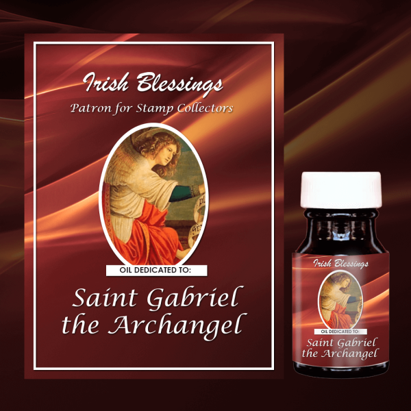Oil Dedicated to St Gabriel the Archangel 5 (Patron for Stamp Collectors)
