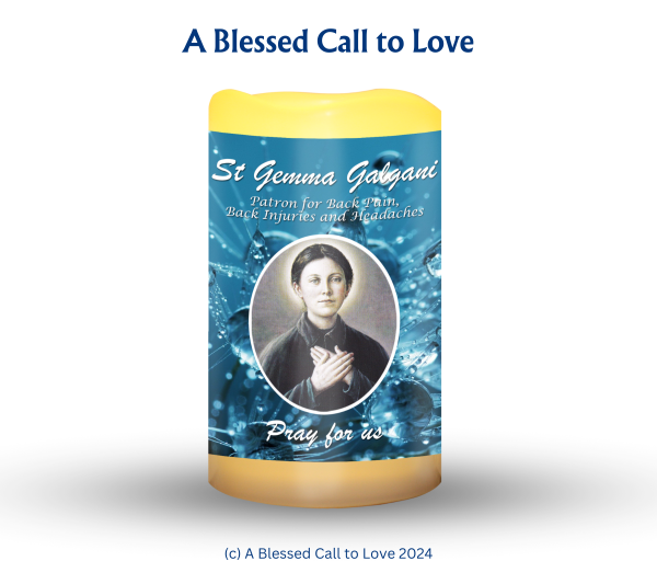 St Gemma Galgani (Patron for Back Pain, Back Injuries and Headaches) Oil and Candle Set - Image 2