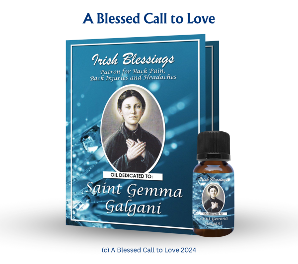 St Gemma Galgani (Patron for Back Pain, Back Injuries and Headaches) Oil and Candle Set - Image 3