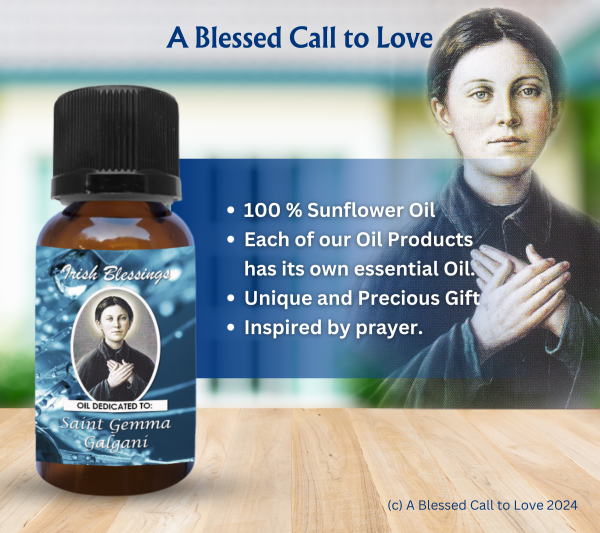 St Gemma Galgani (Patron for Back Pain, Back Injuries and Headaches) Oil and Candle Set - Image 4