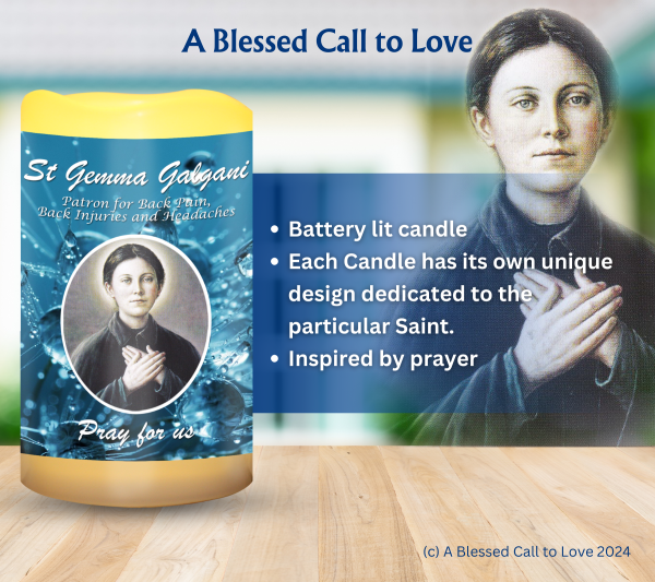 St Gemma Galgani (Patron for Back Pain, Back Injuries and Headaches) Oil and Candle Set - Image 5