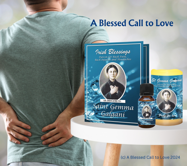 St Gemma Galgani (Patron for Back Pain, Back Injuries and Headaches) Oil and Candle Set - Image 6
