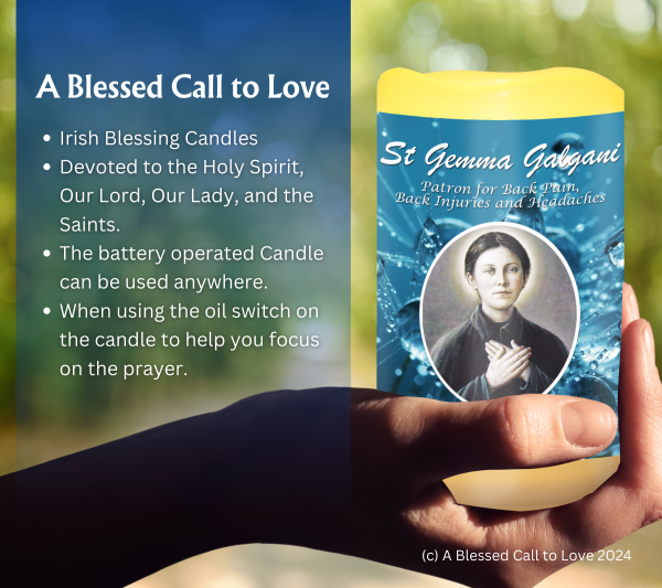 St Gemma Galgani (Patron for Back Pain, Back Injuries and Headaches) Oil and Candle Set - Image 8