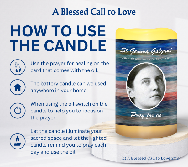 St Gemma Galgani (Patron for those seeking Purity of Heart) Oil and Candle Set - Image 10