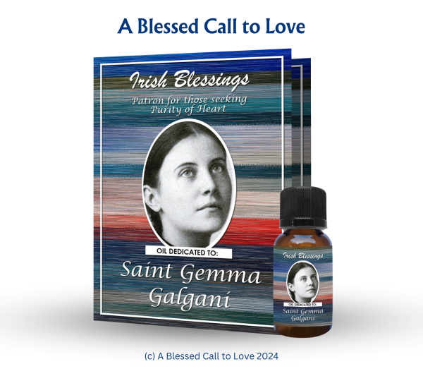 St Gemma Galgani (Patron for those seeking Purity of Heart) Oil and Candle Set - Image 3