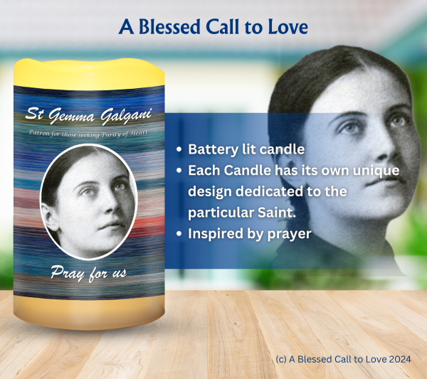 St Gemma Galgani (Patron for those seeking Purity of Heart) Oil and Candle Set - Image 5
