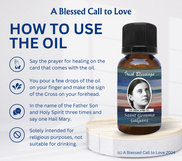 St Gemma Galgani (Patron for those seeking Purity of Heart) Oil and Candle Set - Image 9
