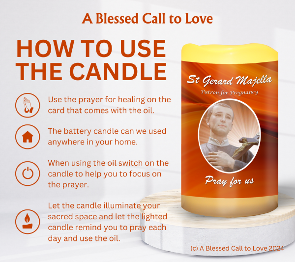 St Gerard Majella (Patron for Pregnancy) Oil and Candle Set - Image 10