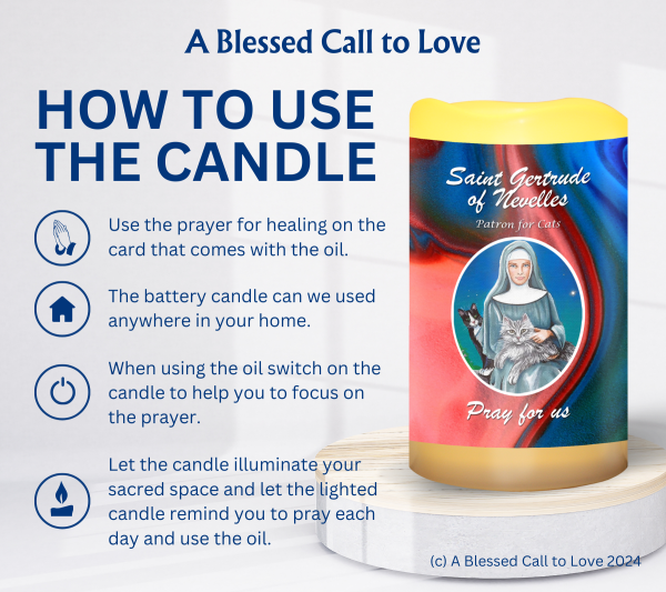 St Gertrude of Nevelles (Patron for Cats) Oil and Candle Set - Image 10
