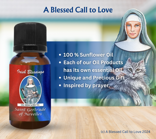 St Gertrude of Nevelles (Patron for Cats) Oil and Candle Set - Image 4