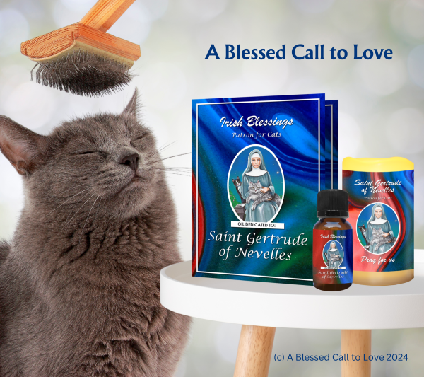 St Gertrude of Nevelles (Patron for Cats) Oil and Candle Set - Image 6