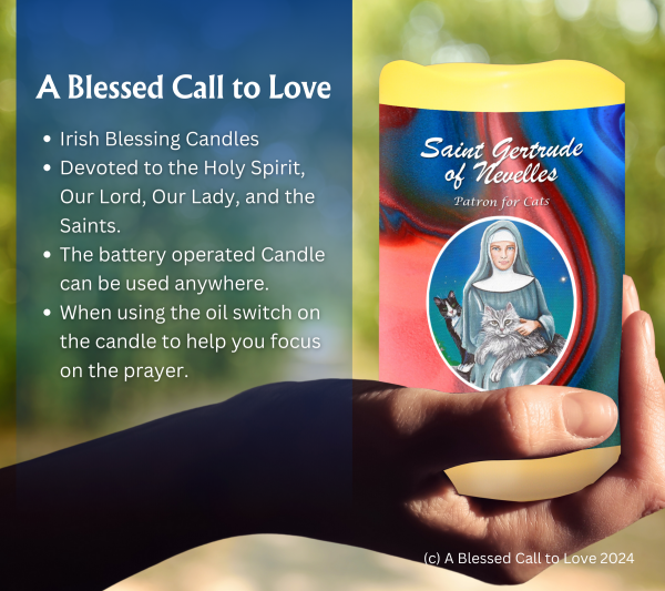St Gertrude of Nevelles (Patron for Cats) Oil and Candle Set - Image 8
