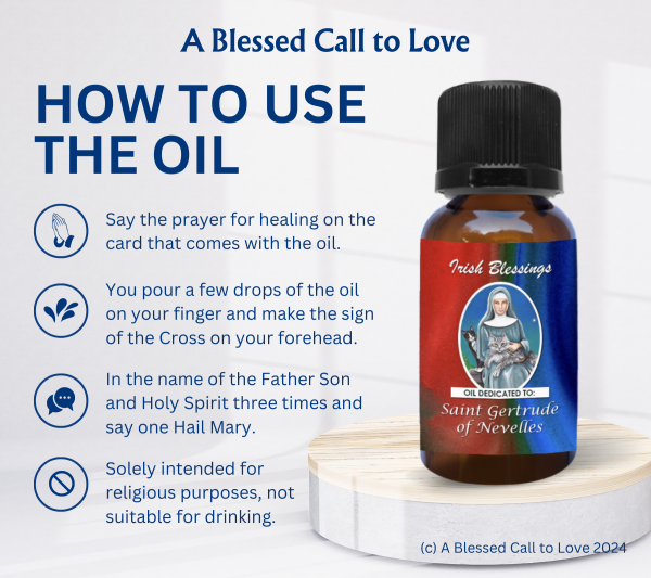 St Gertrude of Nevelles (Patron for Cats) Oil and Candle Set - Image 9