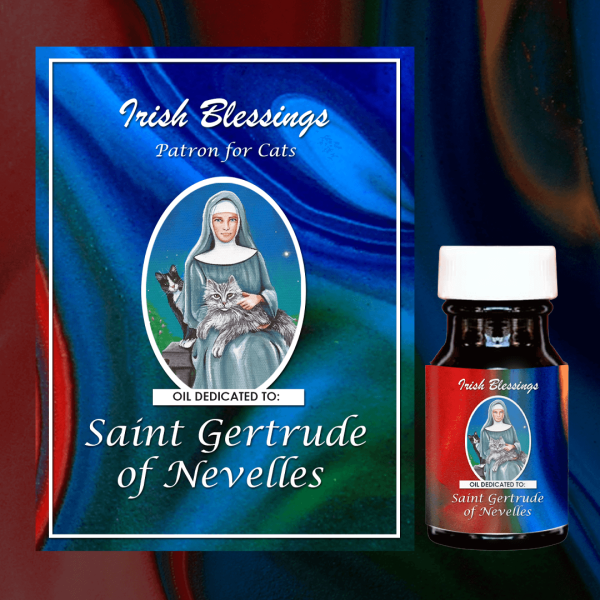 Oil Dedicated to St Gertrude of Nevelles 1 (Patron for Cats)