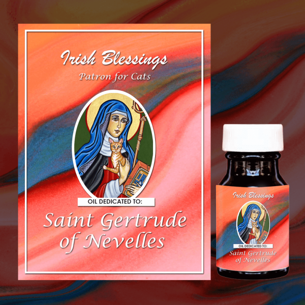 Oil Dedicated to St Gertrude of Nevelles 2 (Patron for Cats)