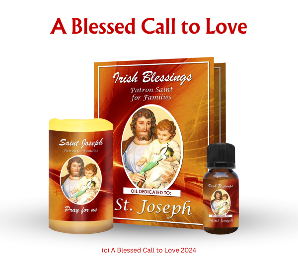 St Joseph (Patron for Families) Oil and Candle Set