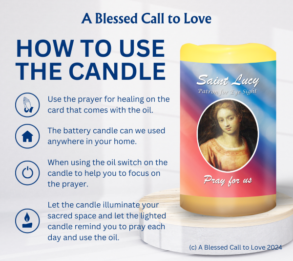 St Lucy (Patron for Eye Problems) Oil and Candle Set - Image 10