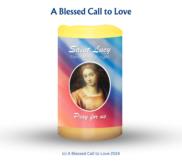 St Lucy (Patron for Eye Problems) Oil and Candle Set - Image 2