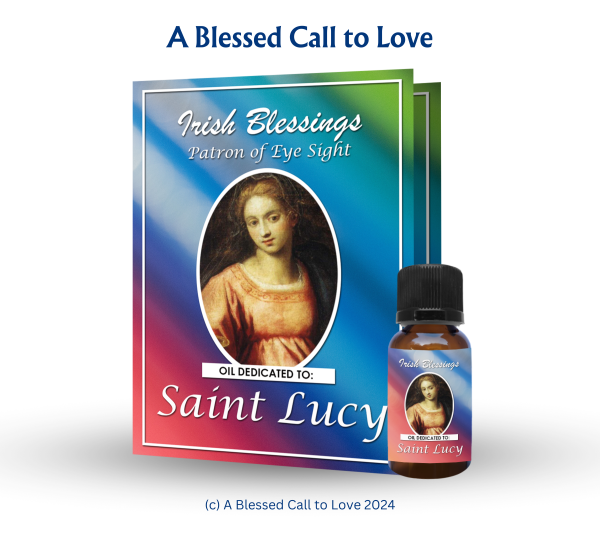 St Lucy (Patron for Eye Problems) Oil and Candle Set - Image 3