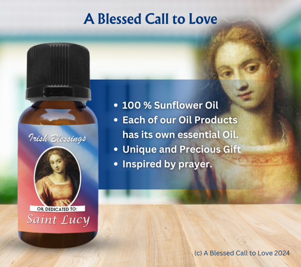 St Lucy (Patron for Eye Problems) Oil and Candle Set - Image 4