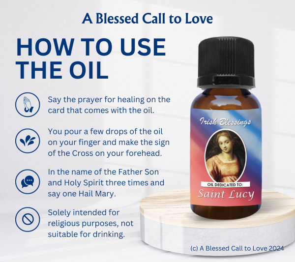 St Lucy (Patron for Eye Problems) Oil and Candle Set - Image 9