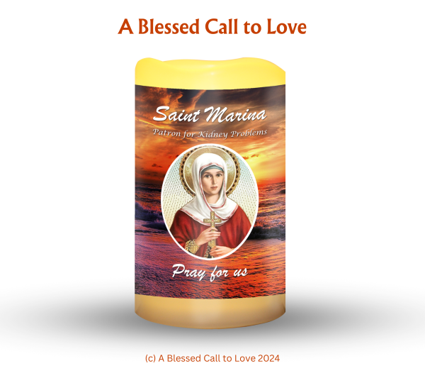 St Marina (Patron for Kidney Problems) Oil and Candle Set - Image 2