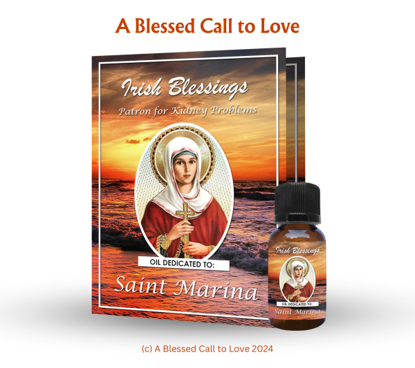 St Marina (Patron for Kidney Problems) Oil and Candle Set - Image 3