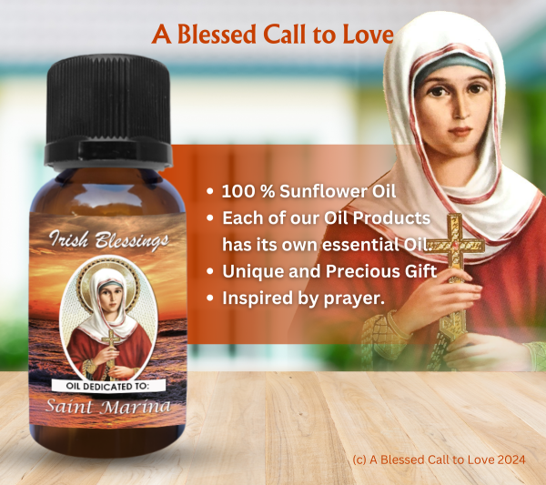 St Marina (Patron for Kidney Problems) Oil and Candle Set - Image 4