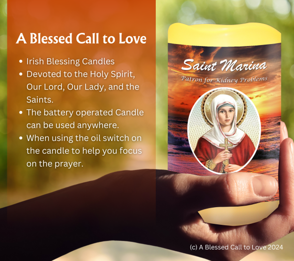 St Marina (Patron for Kidney Problems) Oil and Candle Set - Image 8