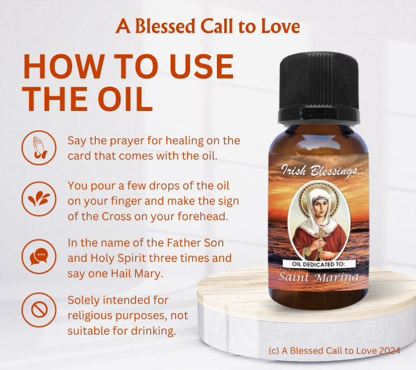 St Marina (Patron for Kidney Problems) Oil and Candle Set - Image 9