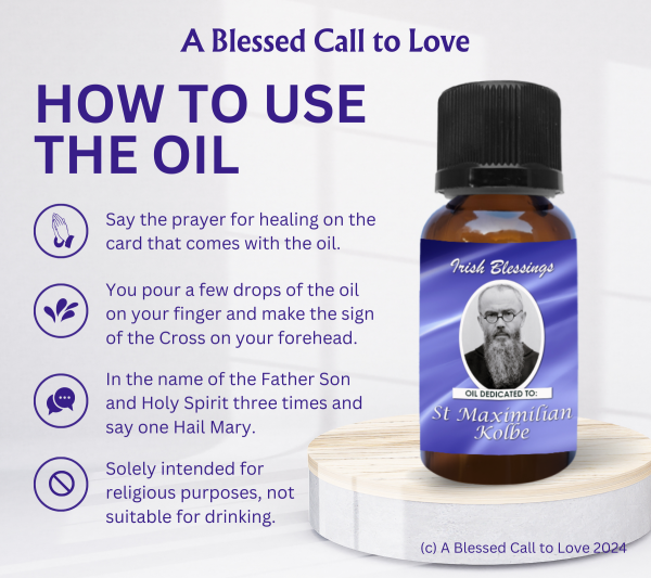 St Maximilian Kolbe (Patron for Recovery from Drug Addiction) Oil and Candle Set - Image 9