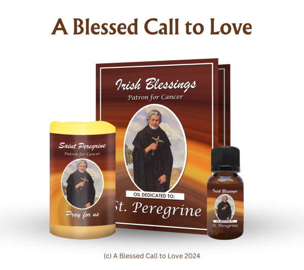 St Peregrine (Patron for Cancer) Oil and Candle Set