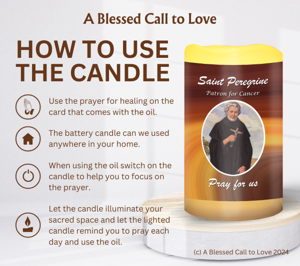 St Peregrine (Patron for Cancer) Oil and Candle Set - Image 10