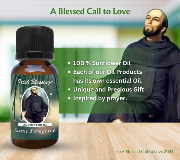 St Peregrine (Patron for Life Threatening illness) Oil and Candle Set - Image 4